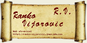 Ranko Vijorović vizit kartica